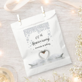 60. Hochzeitstag weißes Schwanenpaar Geschenktütchen