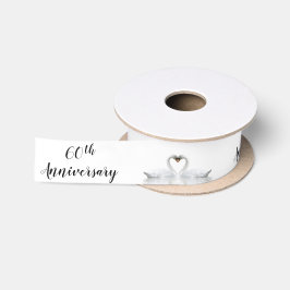 60. Hochzeitstag Weißschwäne in Liebe Satinband