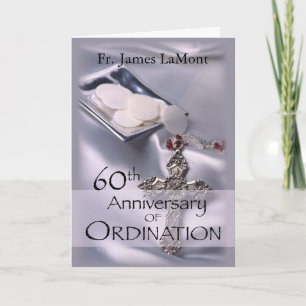 60. Individuelle Name Ordination Jahrestag Silver  Karte