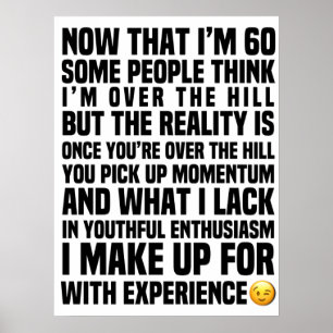 60 ist ein sonniges Alter Poster