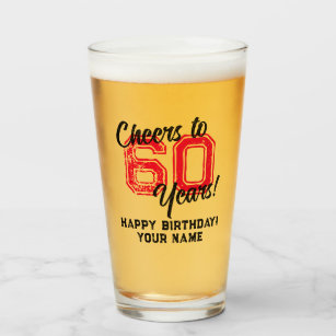 60 Jahre 60. Geburtstag Biergeschenk Glas