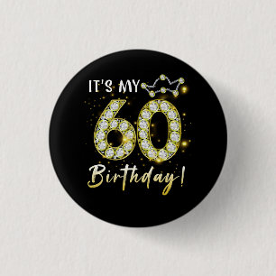 60 Jahre alt Es_s mein Geburtstag 60. Geburtstag D Button