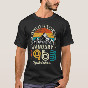 60 Jahre alt Januar 1963 60. Geburtstag T-Shirt