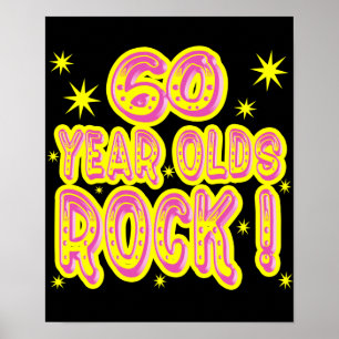 60 Jahre alt Rock! (Rosa) Plakatdruck Poster
