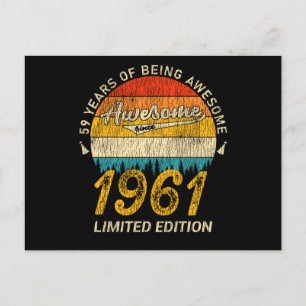 60 Jahre alt Tag 1961 Phantastisch seit 60. Geburt Postkarte