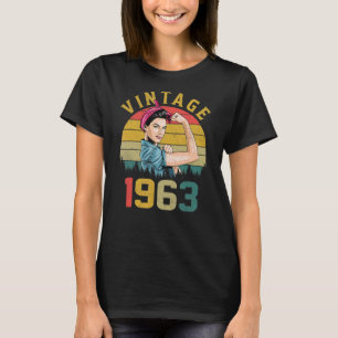 60 Jahre alt Vintag 1963 60. Geburtstag für Frauen T-Shirt