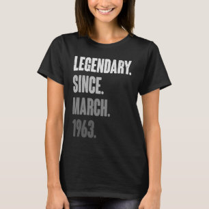 60 Jahre alt Vintag 1963 Geburtstag März 60. Deko T-Shirt