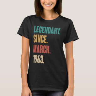 60 Jahre alt Vintag 1963 Geburtstag März 60. Deko T-Shirt