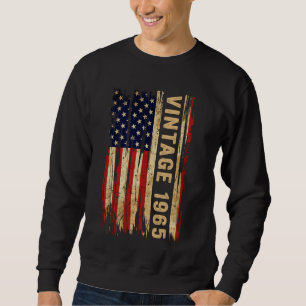 60 Jahre alt Vintag 1965 Amerikanische Flagge 60. Sweatshirt