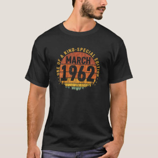 60 Jahre alte Geburtstags Vintage März 1962 60. Ge T-Shirt