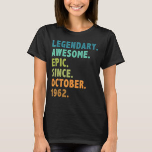 60 Jahre alte Legende seit Oktober 1962 60. Geburt T-Shirt