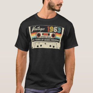 60 Jahre alte Vintage 1963 60. Geburtstag Kassette T-Shirt