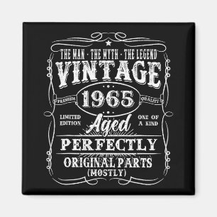 60 Jahre alte Vintage 1965 Mann Mythos Legende 60. Magnet