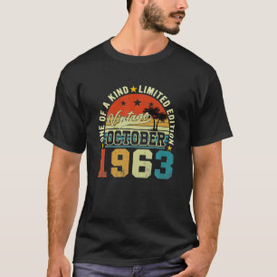60 Jahre alte Vintage Oktober 1963 Männer Frauen 6 T-Shirt