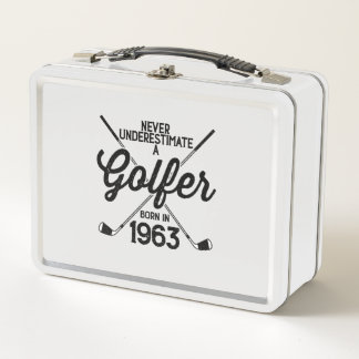 60 Jahre alter Golfer Golfing 1963 Golfer's 60. Metall Brotdose