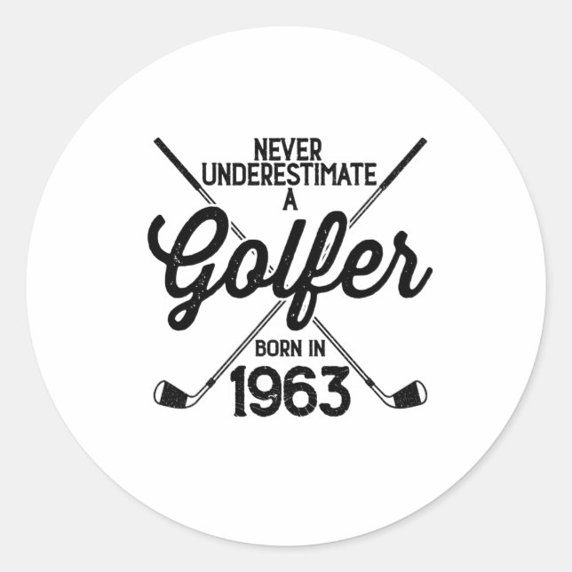 60 Jahre alter Golfer Golfing 1963 Golfer's 60. Runder Aufkleber (Vorderseite)
