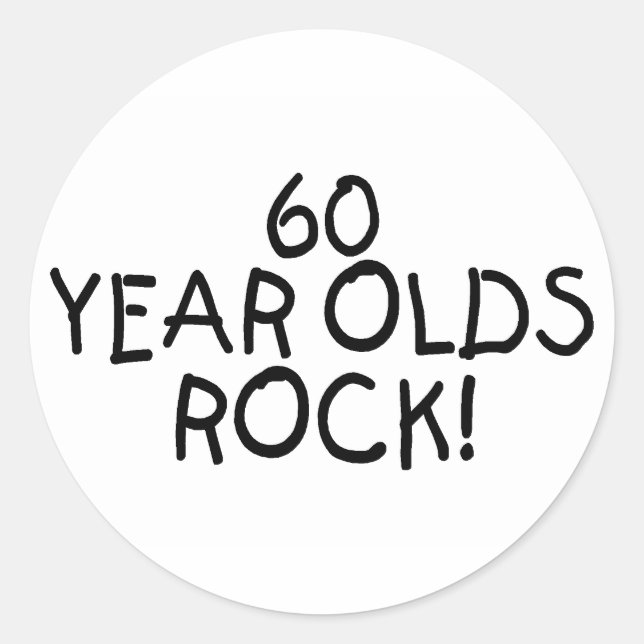 60 Jahre alter Rock Runder Aufkleber (Vorderseite)