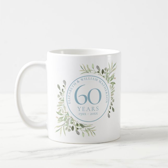 60 Jahre Aquarell-Diamant-Jubiläum Kaffeetasse (Links)