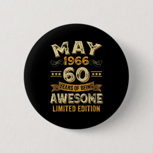 60 Jahre awesome vintage Mai 1966 60. Geburtstag Button