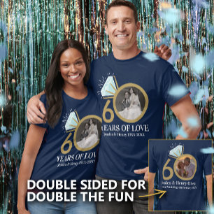 60 Jahre Diamantene Hochzeit damals und heute Foto T-Shirt