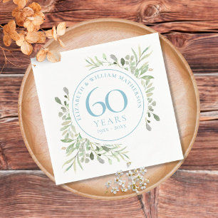60 Jahre Diamantene Hochzeitstag Grüne Dekoration Serviette