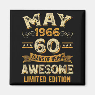 60 Jahre großartig vintage Mai 1966 60. Geburtstag Magnet