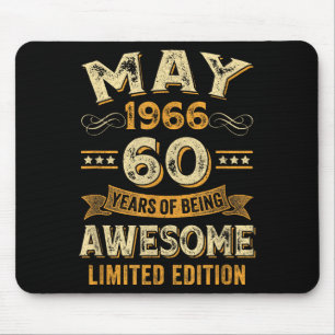 60 Jahre großartig vintage Mai 1966 60. Geburtstag Mousepad