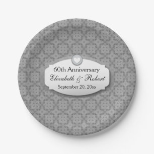 60 Jahre Hochzeitstag Diamond Z01 Pappteller