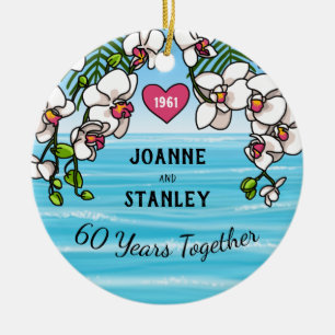 60 Jahre Tropical Beach Orchids Keramik Ornament