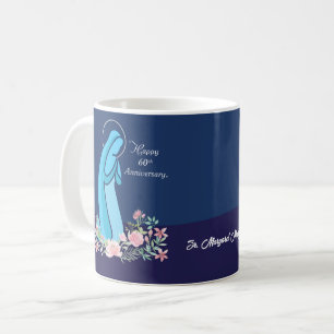 60. Jahrestag des religiösen Lebens Nun Pink Blume Kaffeetasse