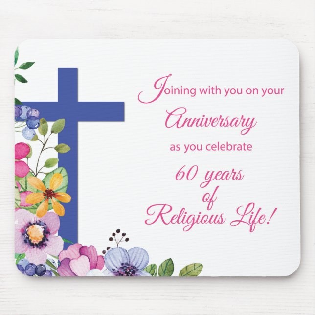 60. Jahrestag, Nun, Religious Life Cross Mousepad (Vorne)