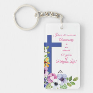 60. Jahrestag, Nun, Religious Life Cross Schlüsselanhänger