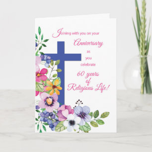60. Jahrestag, Nun, Religious Life Cross und Fl Karte