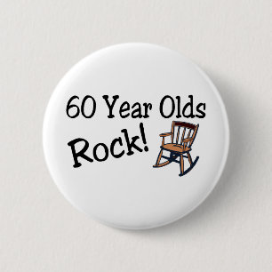 60 Jährige des Felsen-(Schaukelstuhl) Button