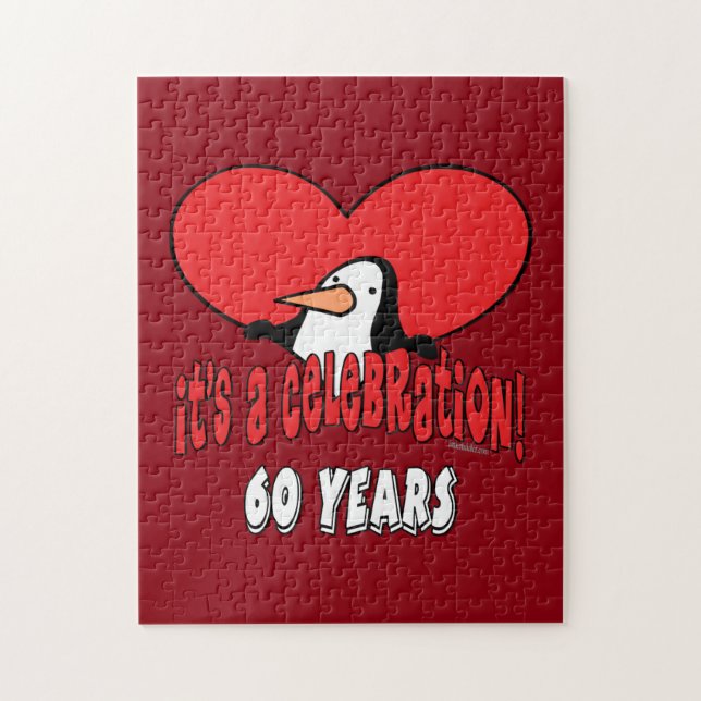 60-jähriger Feier-Pinguin Puzzle (Vertikal)