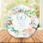 60. Jubiläum Country Rose Bloral Fotoblock<br><div class="desc">Dieser schicke botanische Sake zum 60. Jahrestag der Hochzeit kann mit Ihren speziellen Jubiläumsinformationen in einem eleganten,  rautenblauen Text personalisiert werden. Entwickelt von Thisisnotme©</div>