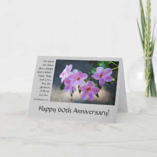 60. Jubiläum, floral, Bibelvers über Liebe Karte