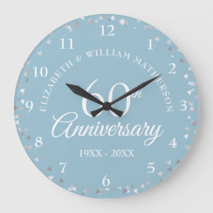 60. Jubiläum Hearts Konfetti Große Wanduhr