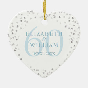 60. Jubiläum Hearts Konfetti Keramik Ornament