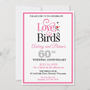 60. Jubiläum Love Birds Personalisiert Einladung