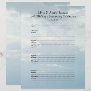 60. Jubiläum Party Gästebuch-Anmeldeseite