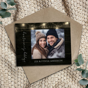 60. Jubiläum Party Rustikale Holzleuchten Begleitkarte