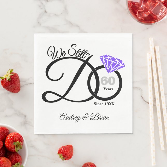60. Jubiläum Personalisiert Napkins Serviette (Beispiel)