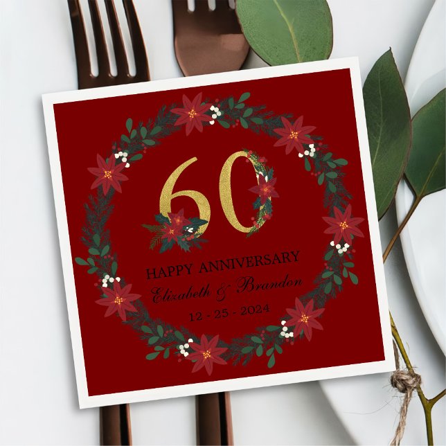 60. Jubiläum Personalisierten Weihnachten Napkins Serviette (Von Creator hochgeladen)