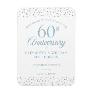 60. Jubiläum Save the Date Love Hearts Magnet