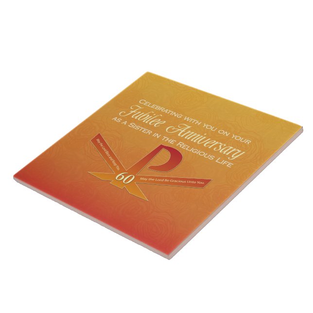 60. Jubiläumsjahr Nun Pax Cross, Orange Fliese (Seite)