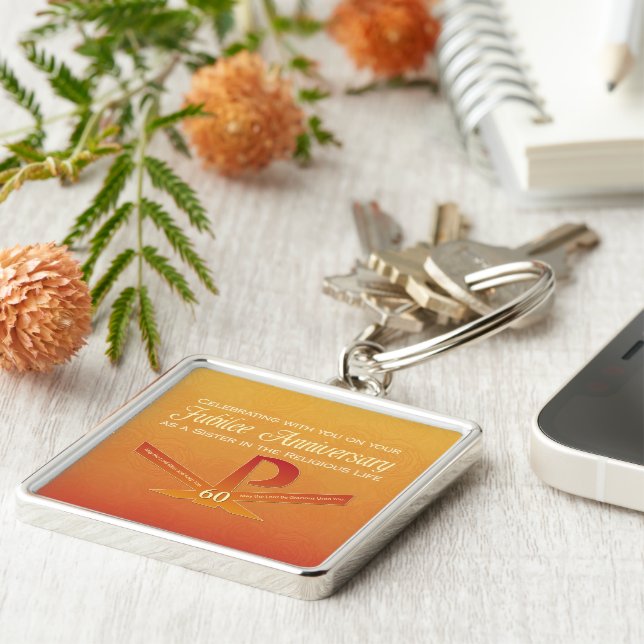 60. Jubiläumsjahr Nun Pax Cross, Orange Schlüsselanhänger (Seite)