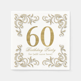 60-köpfige Geburtstagsfeier mit Gold-Glitzer Serviette