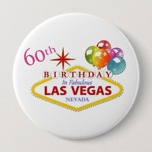 60. Las Vegas-Geburtstag enorm, 4 Zoll-runder Button