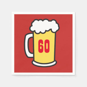 60. Meilenstein-Geburtstags-Party-Bier-Servietten Serviette